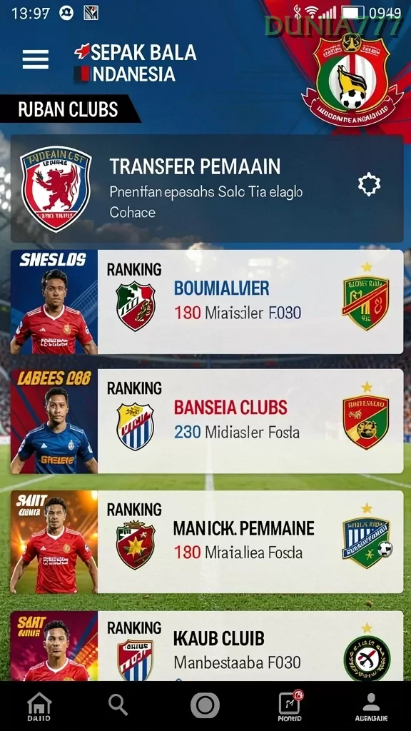 Cuplikan layar DEWAJITU — menu navigasi